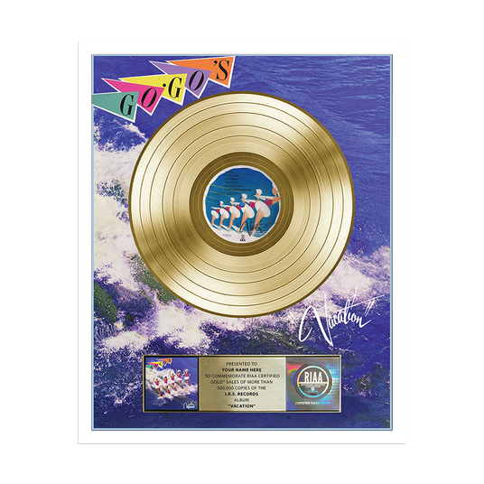 Personalized Vacation Gold Record White Frame
